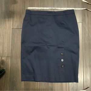 Ann Taylor Navy Blue Cotton Skirt Size 12